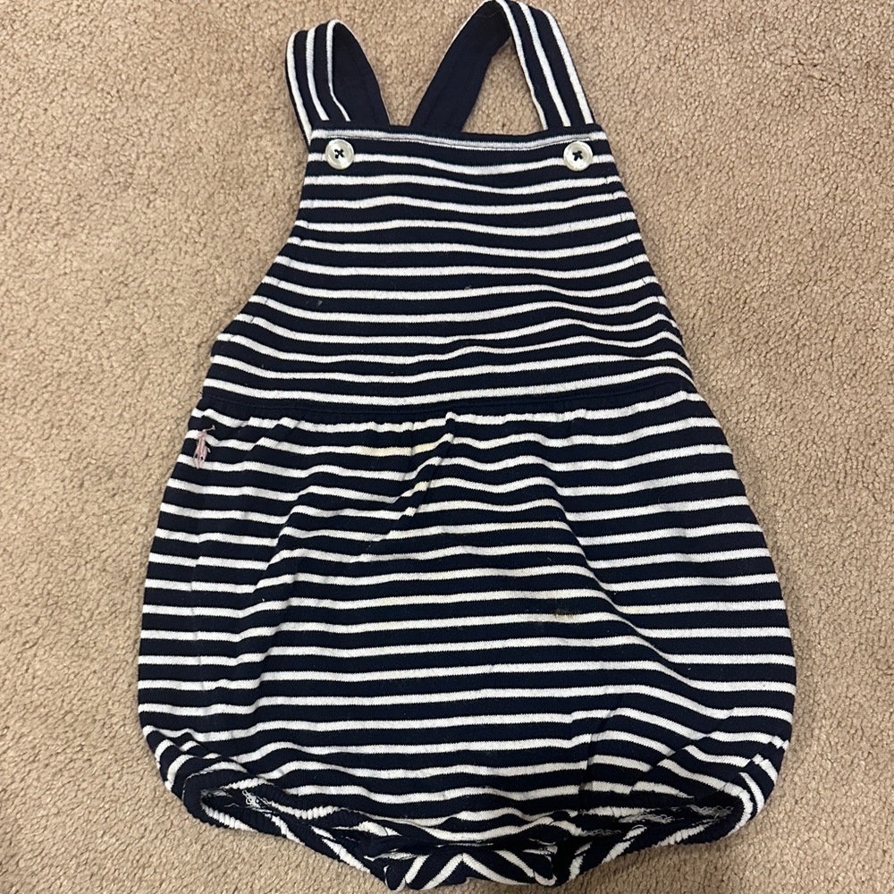 Ralph Lauren Navy and White Striped Overalls